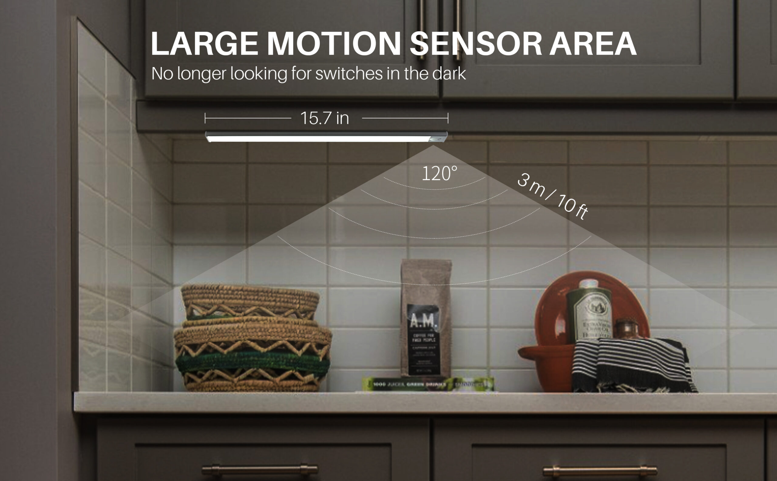 Long-Lasting Motion Sensor Under Cabinet Light
